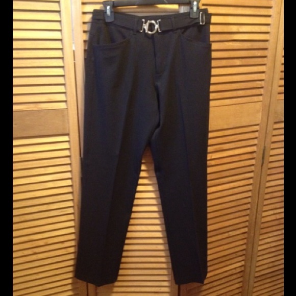 Talk of the Walk Black Pants with Belt - Picture 1 of 4